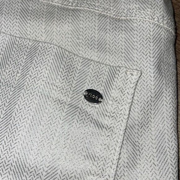 Bevy Flog Womens Shely Stripe Drawstring Metallic Skinny Casual Pants White Size - Picture 7 of 12